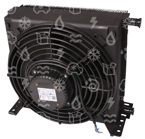 kondenzátor kompl. LU-VE, STVF139, připojení 180°, ventilátor EBM ICQ3612, ATEX
